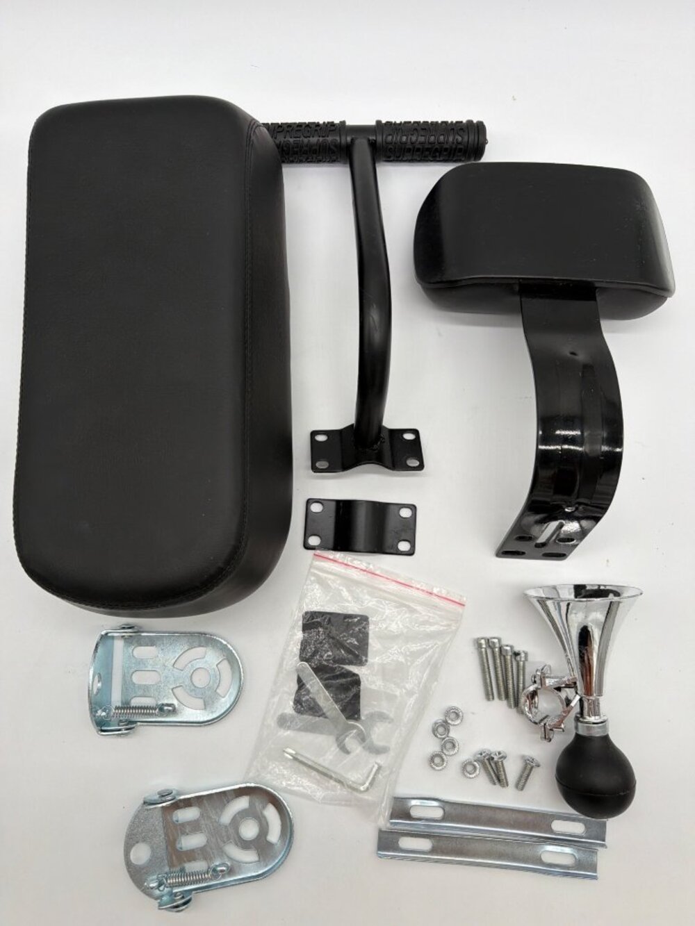 Bike Rear Child Seat With Backrest & Footrest Kit Leather Cushion Anti-Vibration